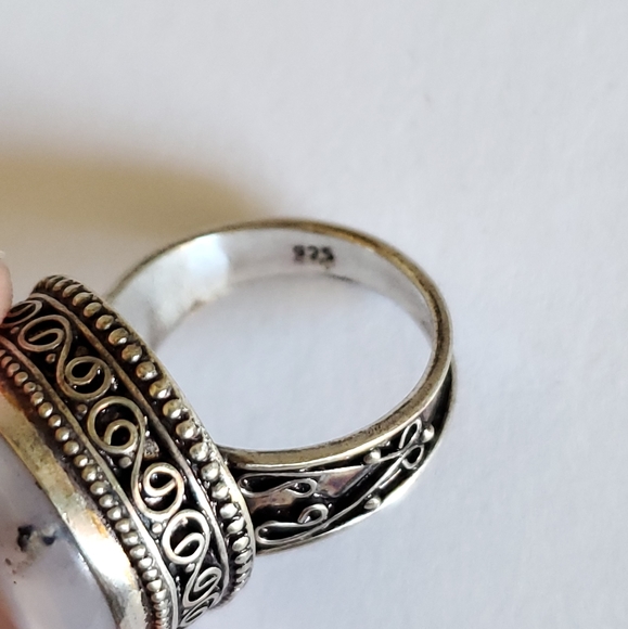 Vintage Southwest White Buffalo Turquoise Ring Sz8 - Picture 5 of 11